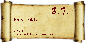 Bock Tekla névjegykártya